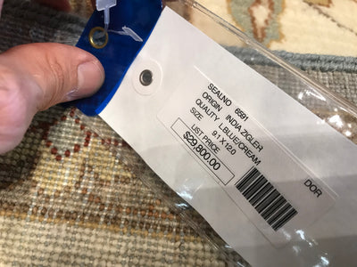 India Ziegler Hand Knotted Wool 9x12