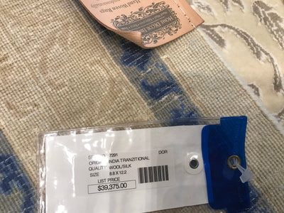 India Transitional Hand Knotted Wool & Silk 9x12