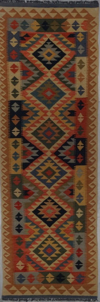 Afghanistan Killim Hand Woven Wool 3x10