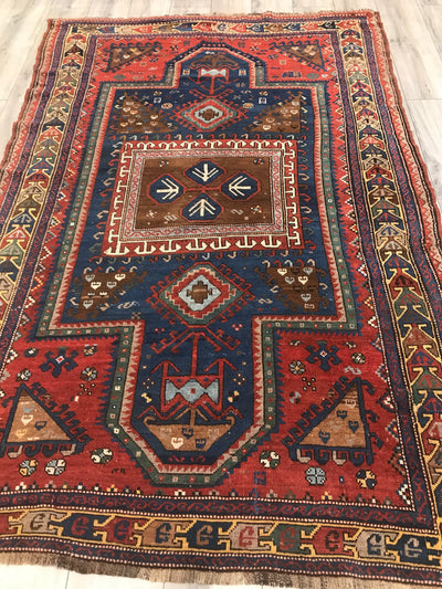 Persian Antique Caucasia Hand Knotted Wool 5x8