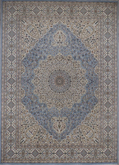 India Tabriz Hand Knotted Wool & Silk 9x12