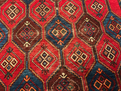 Persian Old Baktari Hand Knotted Wool 4.9 x 6.3