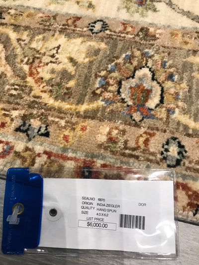 India Ziegler Hand Knotted Wool 4x6