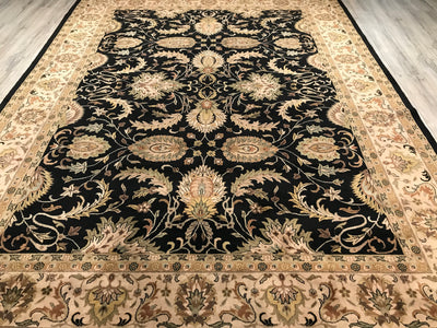 India Jaipur Hand Knotted Wool 9x12