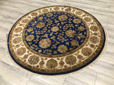 India Jaipur Hand Knotted Wool & Silk 6x6