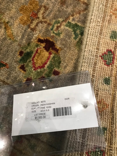 India Kashan Hand Knotted Wool 4x6