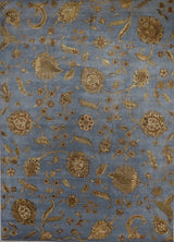 India Jaipur Hand Knotted Wool & Silk 9x12