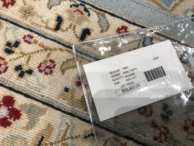 India Tabriz Hand Knotted Wool & Silk 9x12