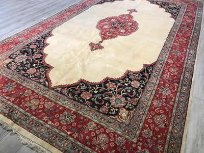 India old Kerman Hand Knotted Wool 10x17