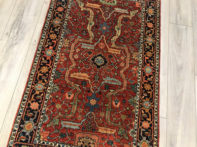 India Heriz Hand Knotted Wool 3x5