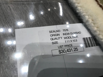 India Tabriz Dome Hand Knotted Wool & Silk 8x10