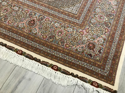 Persian Masterpiece Fine Tabriz Mahi Hand Knotted Lamb Wool & Silk 8x12