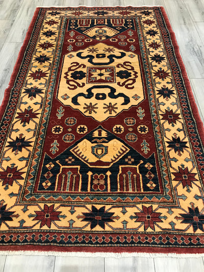 Pakistan Kazak Hand Knotted Wool 4x6