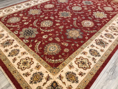 India Ziegler Hand Knotted Wool 10x14