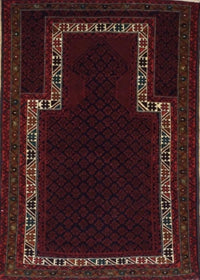 Persian Baluchi Prayer Rug Hand Knotted Wool 3X5