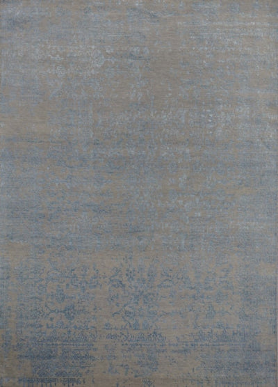 India Contemporary Hand knotted Wool & Silk 8x10