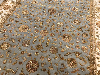 India Dharma Hand Knotted Wool & Silk 9x12