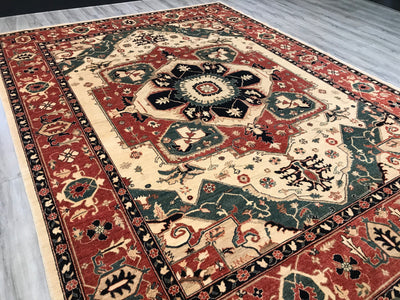 Pakistan Heriz Hand Knotted Wool 9x12