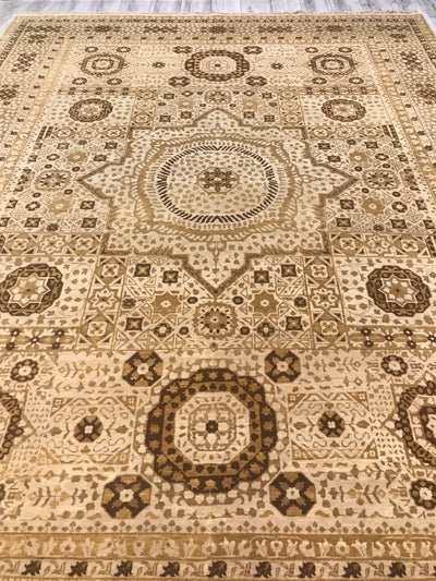 India Tabriz Mamluk Hand Knotted Wool 9x12