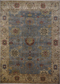 India Agra Hand Knotted Wool 9x12