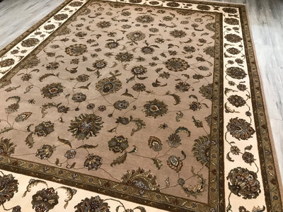 India Jaipur Hand Knotted Wool & Silk 9x12