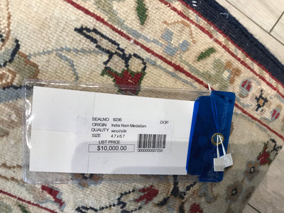 India Nain Hand Knotted Wool & Silk 5x7