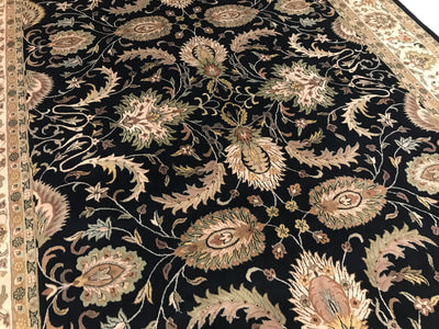 India Jaipur Hand Knotted Wool 9x12