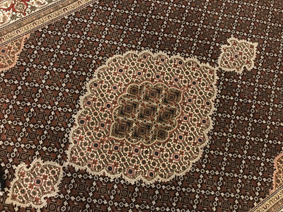 India Tabriz Mahi hand Knotted Wool & Silk 6x9