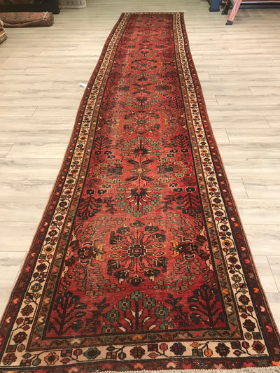 Persian Sarouq Old Lilihan Hand Knotted Wool 4x20