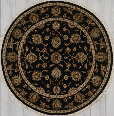 India Jaipur Hand Knotted Wool & Silk 5x5