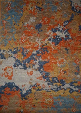 India Splash Hand Knotted Wool 9x12