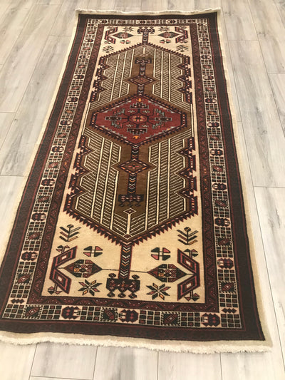 Persian Old Sarab Hand Knotted Wool 3x8