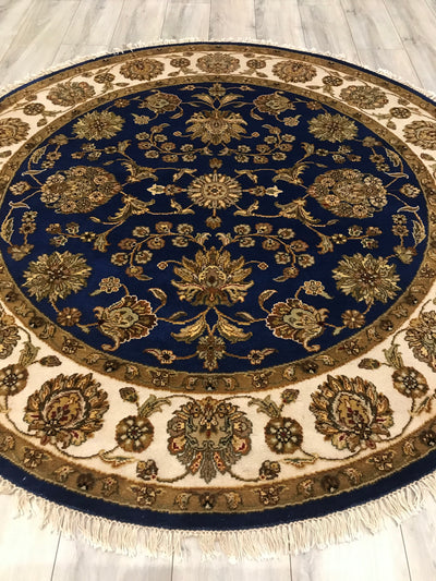 India Jaipur Hand Knotted Wool & Silk 6x6