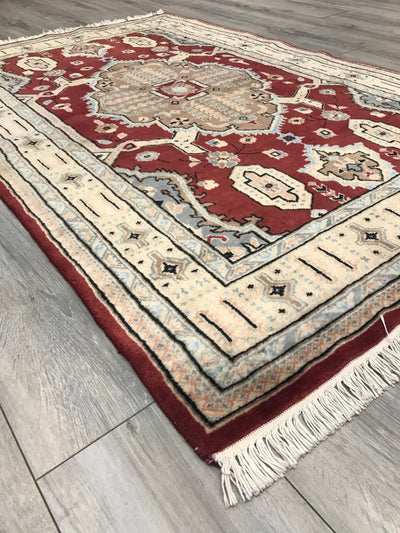 Pakistan Bokhara Hand Knotted Wool & Silk 4x6