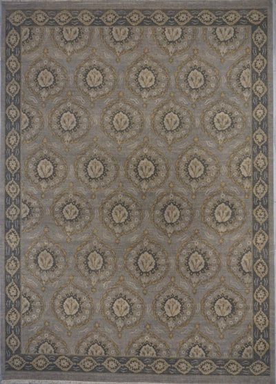 India Ottoman Hand Knotted Wool 9x12