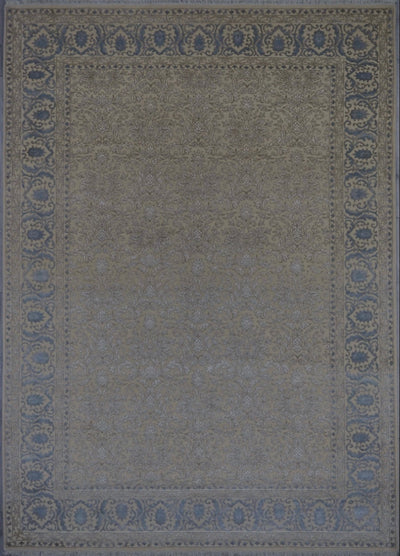 India Agra Hand Knotted Wool & Silk 7x10