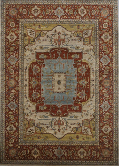 India Fine Heriz Hand Knotted Wool 9x12