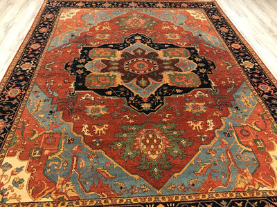 India Serapi Hand Knotted Wool 8x10