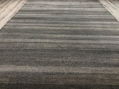 India Modern G Hand Knotted Wool 9x12