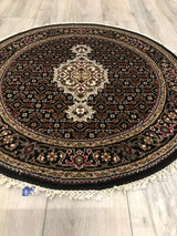 India Tabriz Mahi Hand Knotted Wool & Silk 3x3