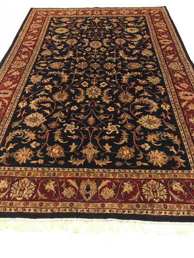 India Jaipur Hand Knotted Wool 6x9