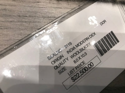 India Contemporary Hand Knotted Wool & Silk 8x10