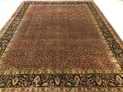 India Varamin Hand Knotted Wool 9x12