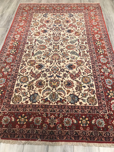 Persian Old Isfahan Hand Knotted Wool 5x8