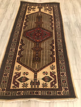 Persian Old Sarab Hand Knotted Wool 3x8