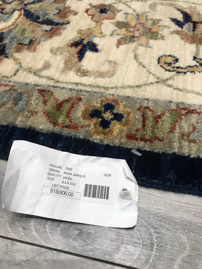 India Ziegler Hand Knotted Wool 8x10