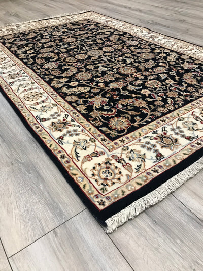 India Nain Hand Knotted Wool & Silk 4x6