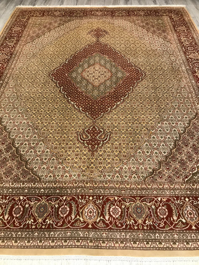 India Tabriz Mahi Hand Knotted Wool & Silk 8x11