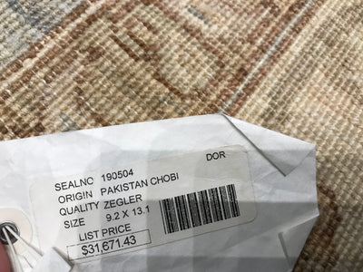 Pakistan Ziegler Hand Knotted Wool 9x13