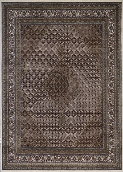 India Tabriz Mahi Hand Knotted Wool & Silk 8x10